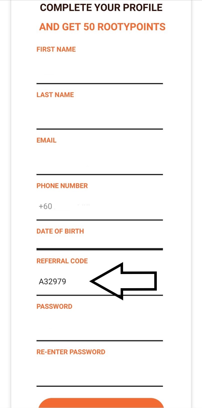 A&W Register step 2