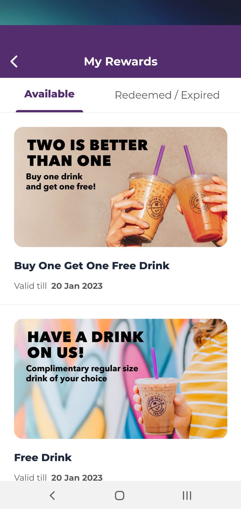 Coffee Bean SG rewards 3