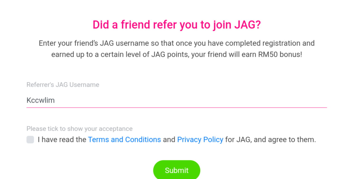 Jag Referral Code