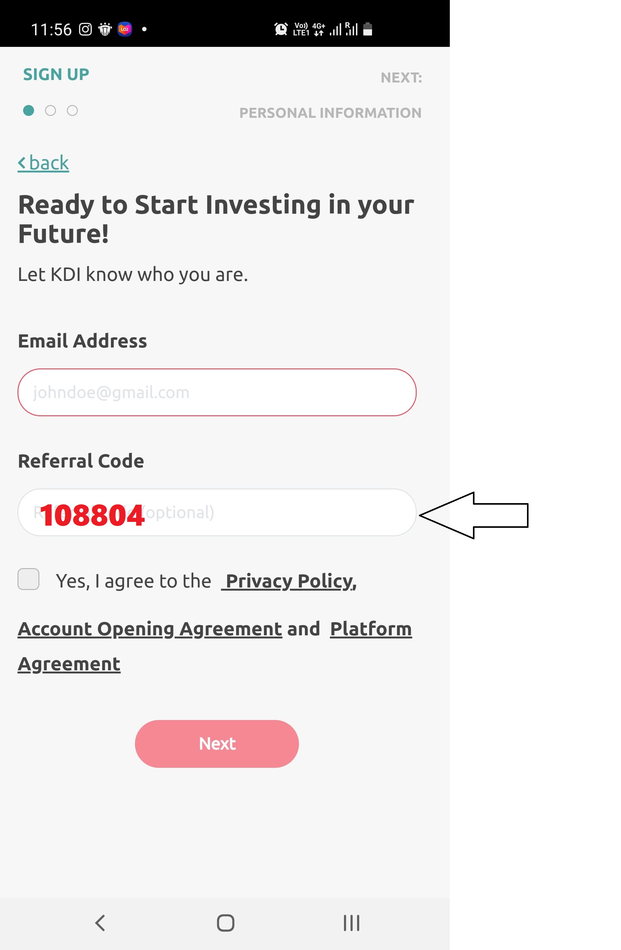 Kdi referral code