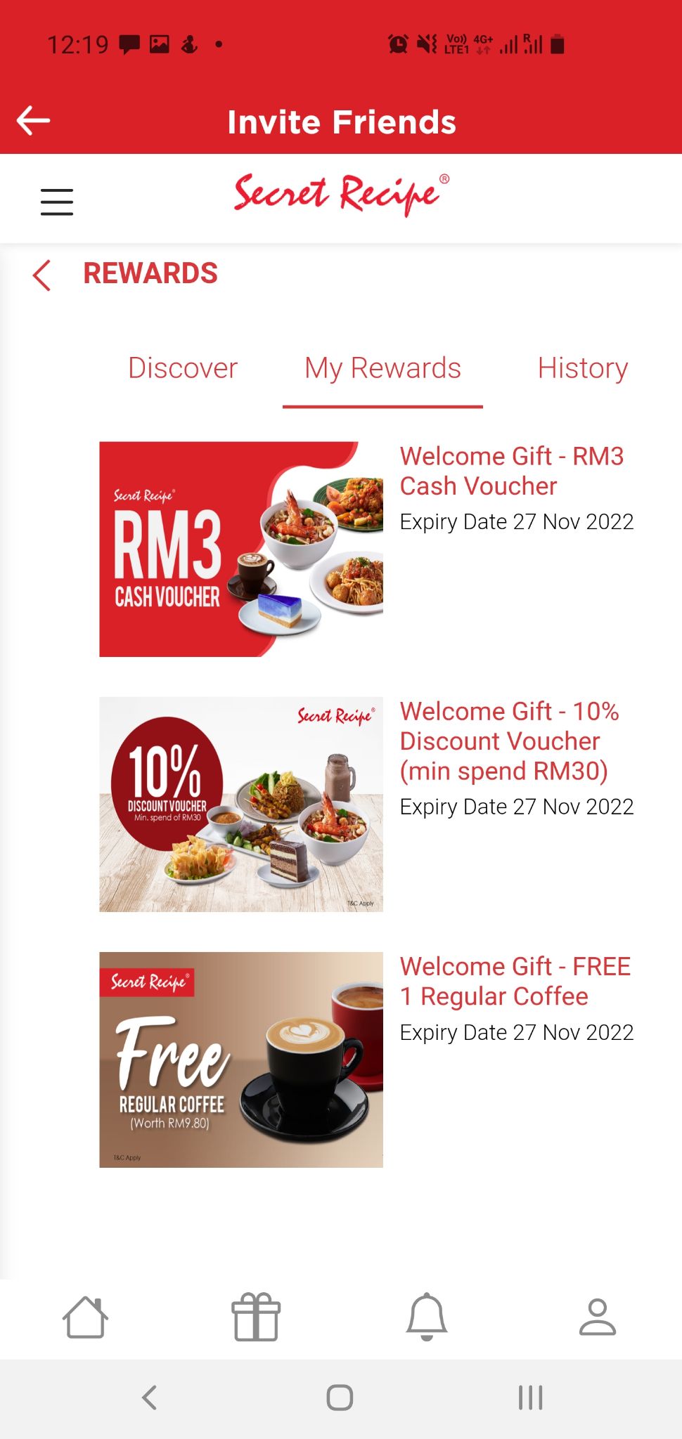 Secret Recipe Rewards